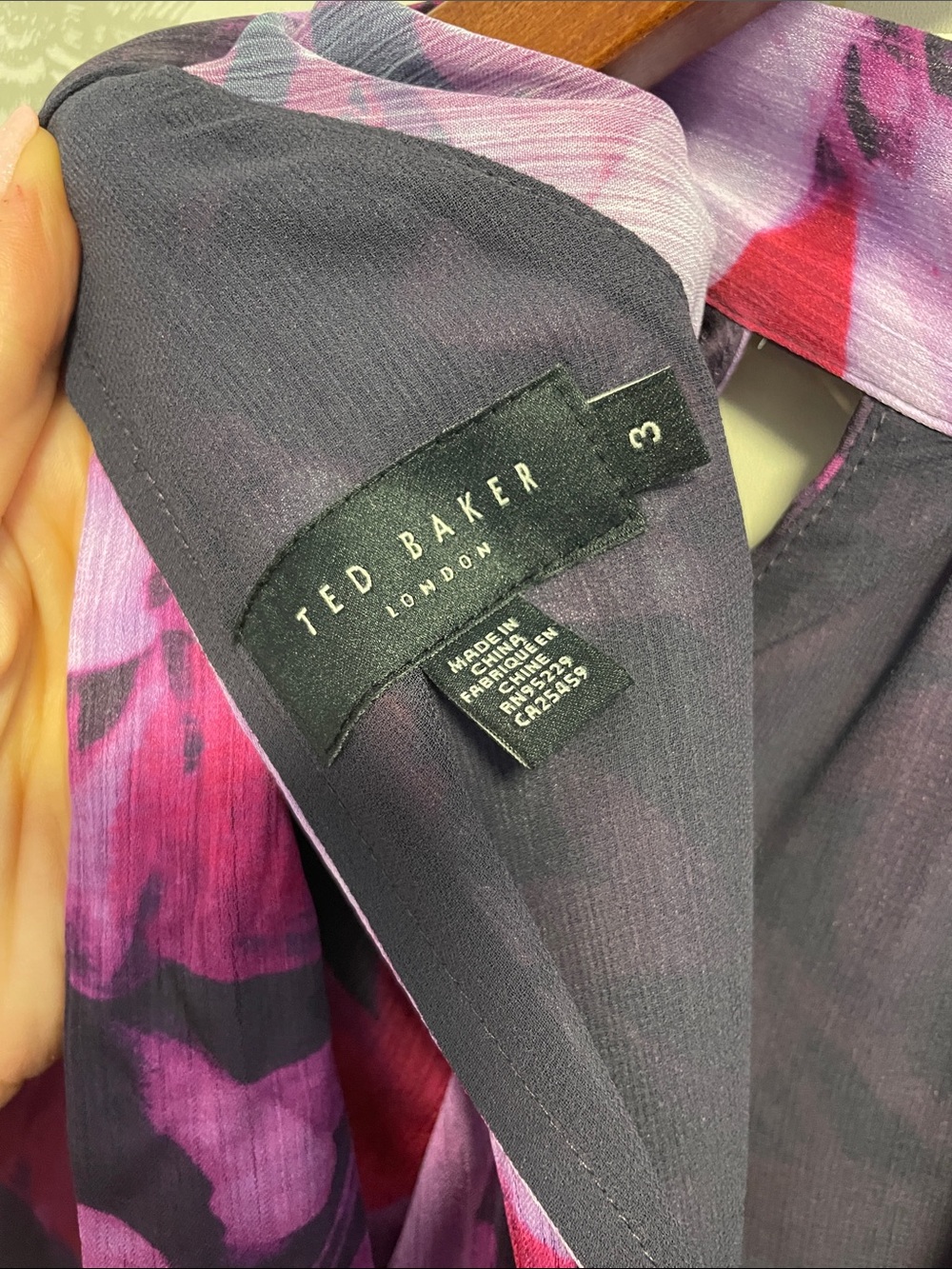 Ted Baker Sammieh Purple Floral High-Neck Mini Dress - Picture 7 of 7